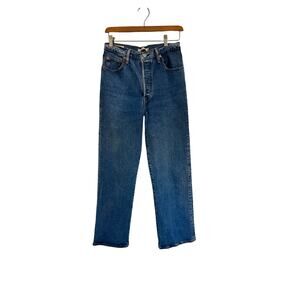 LEVI'S Ribcage Straight Jeans in Medium Blue Wash Size 29 W/27 L